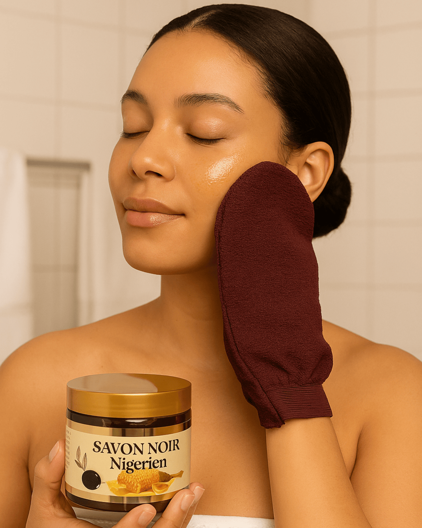 KIT GLOW HERITAGE - Huile de buserol,Savon noir & Gant - DREAM SKIN by Sasha Cosmetics