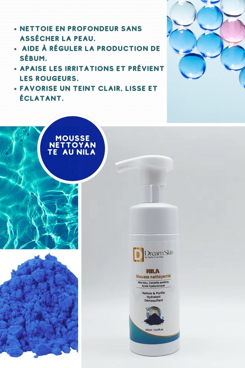 Mousse nettoyante et démaquillante au Nila . - DREAM SKIN by Sasha Cosmetics
